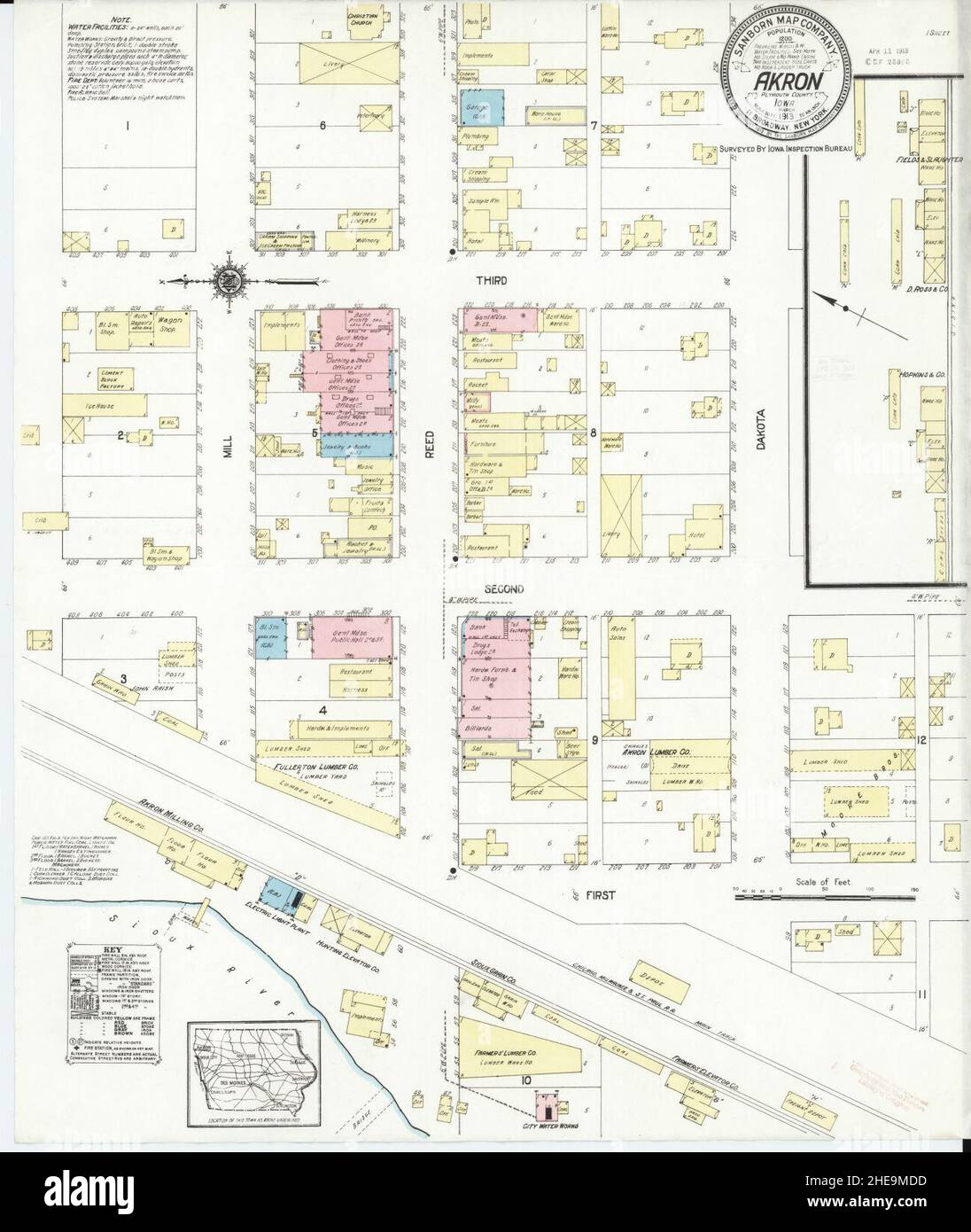 Akron iowa map hires stock photography and images Alamy