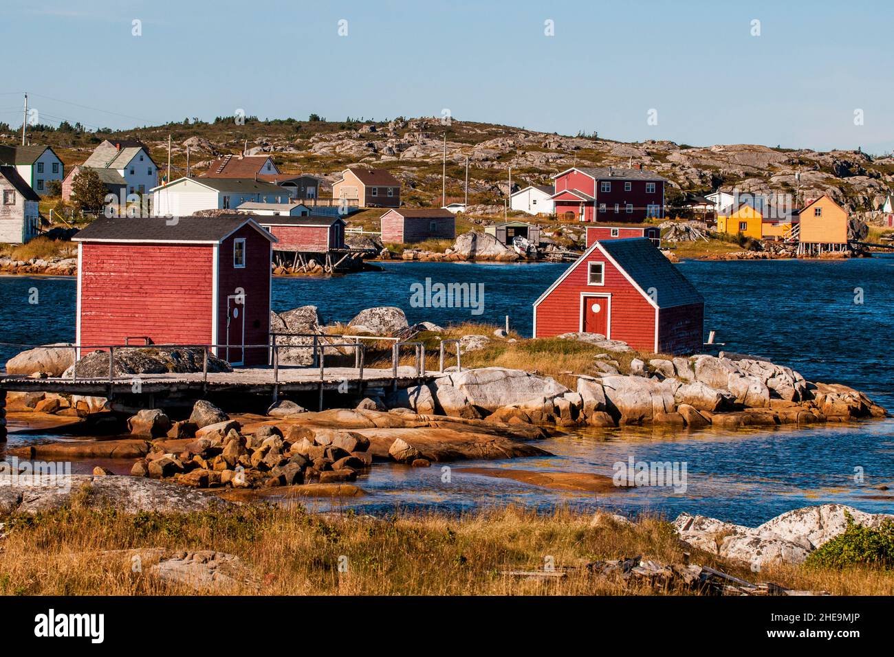 Boathouse in Joe Batt's Arm, Fogo Island, Newfoundland, Canada. Stock Photo