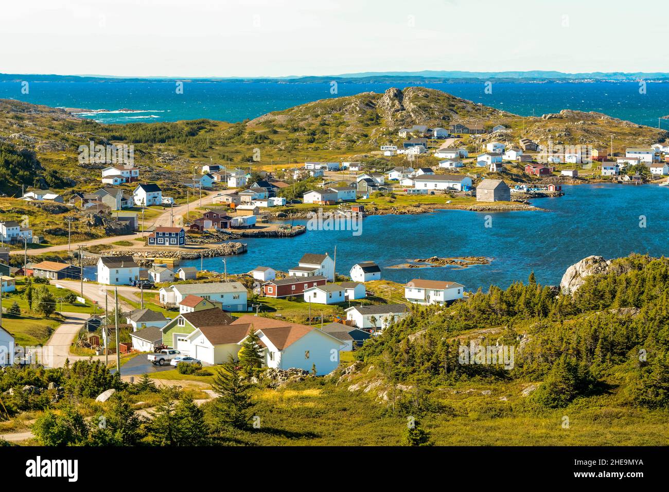 Tilting village, Fogo Island, Newfoundland, Canada Stock Photo Alamy