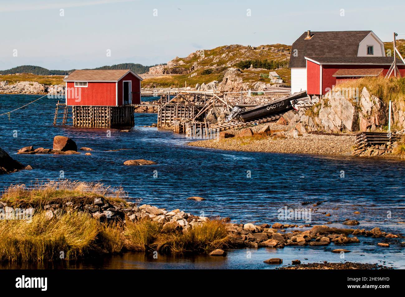 Tilting village, Fogo Island, Newfoundland, Canada Stock Photo Alamy