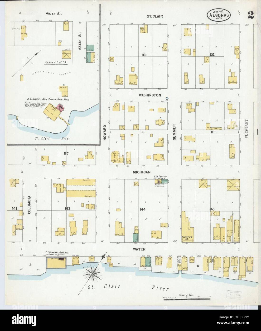 Saint clair michigan map hi-res stock photography and images - Alamy