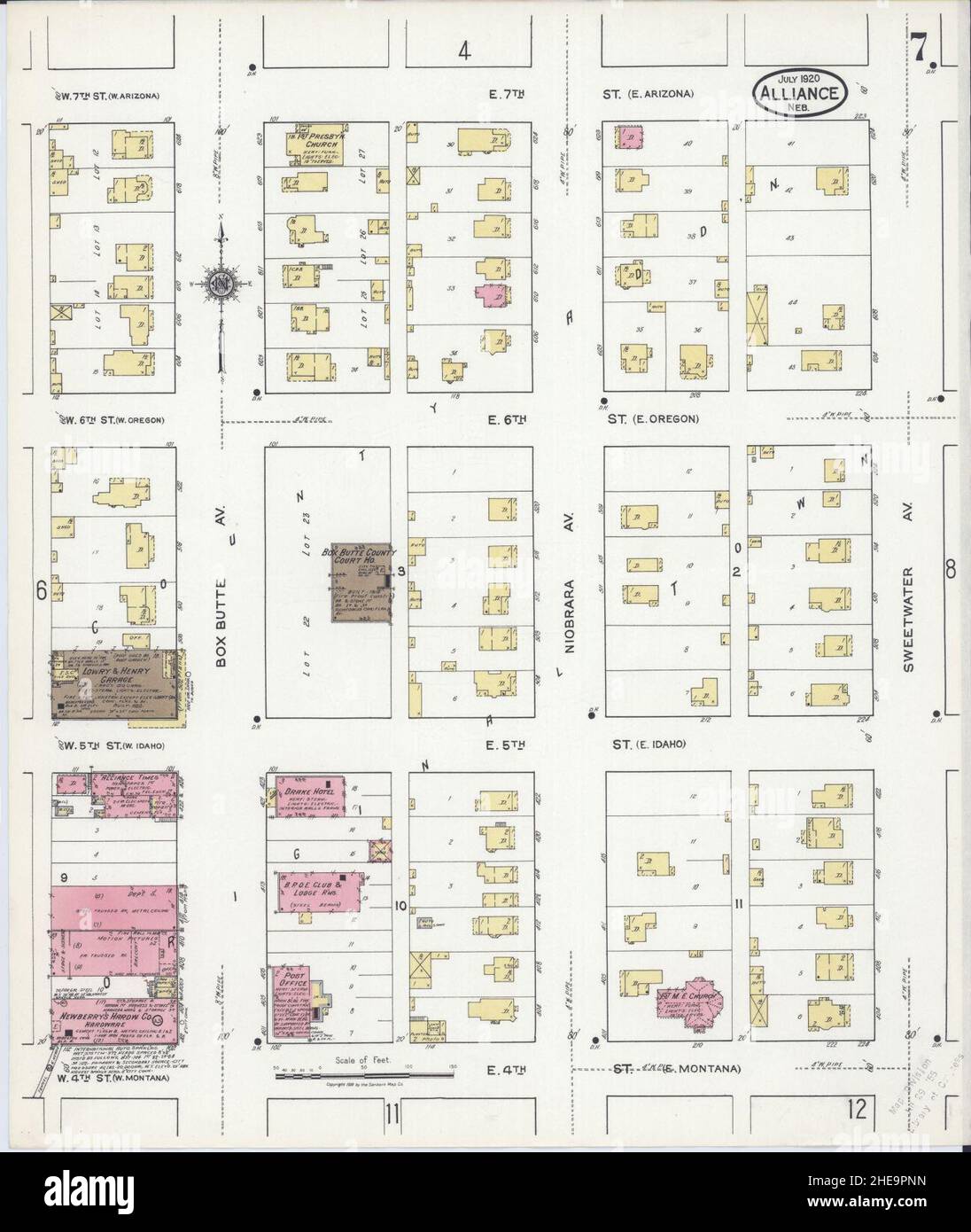 Sanborn Fire Insurance Map from Alliance, Box Butte County, Nebraska