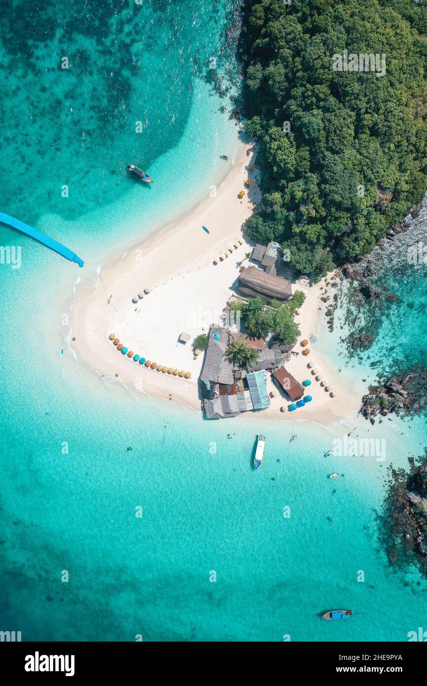 Aerial view of Koh Khai Nok in Phuket, Thailand Stock Photo