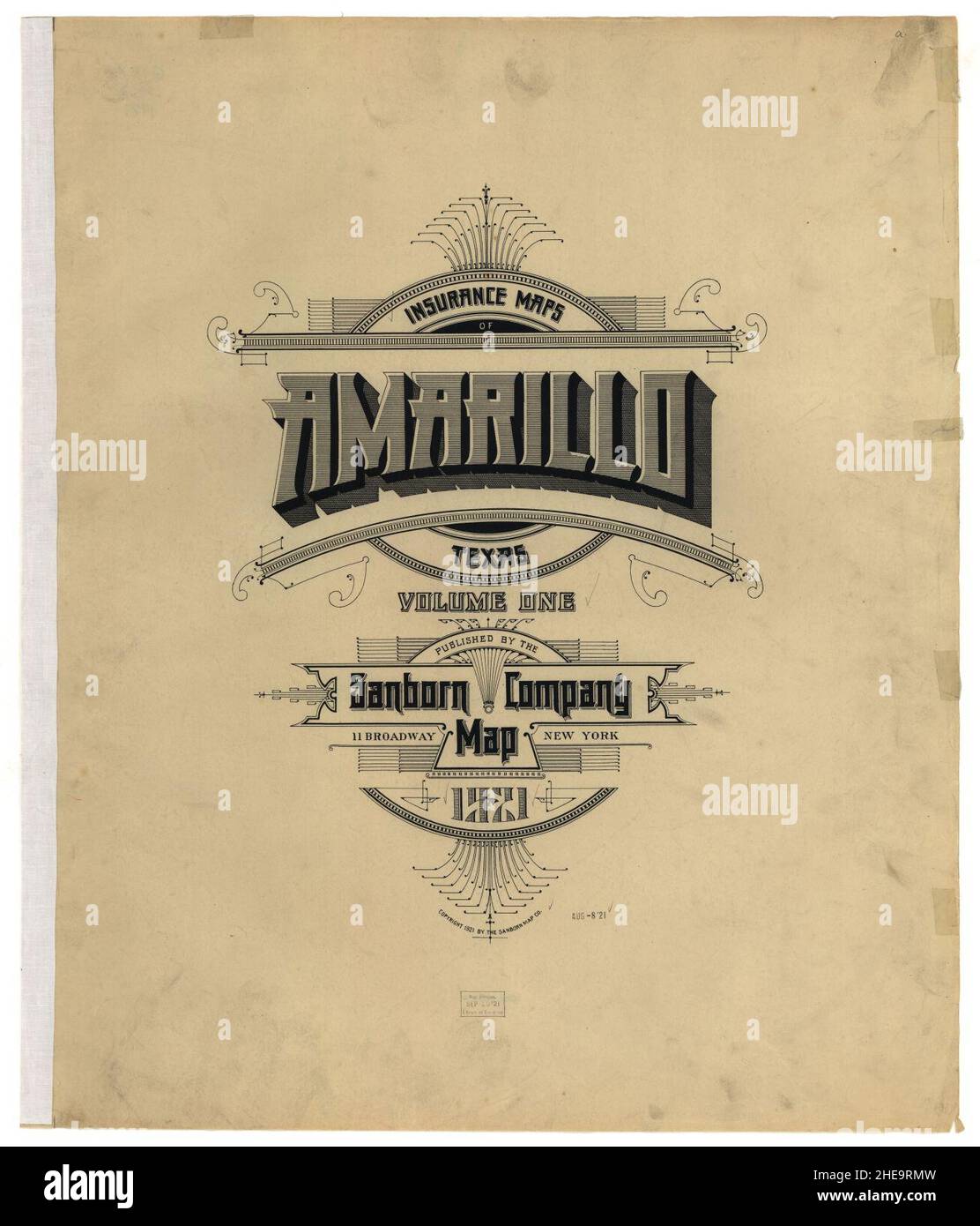 Sanborn fire insurance map from amarillo potter county texas stock