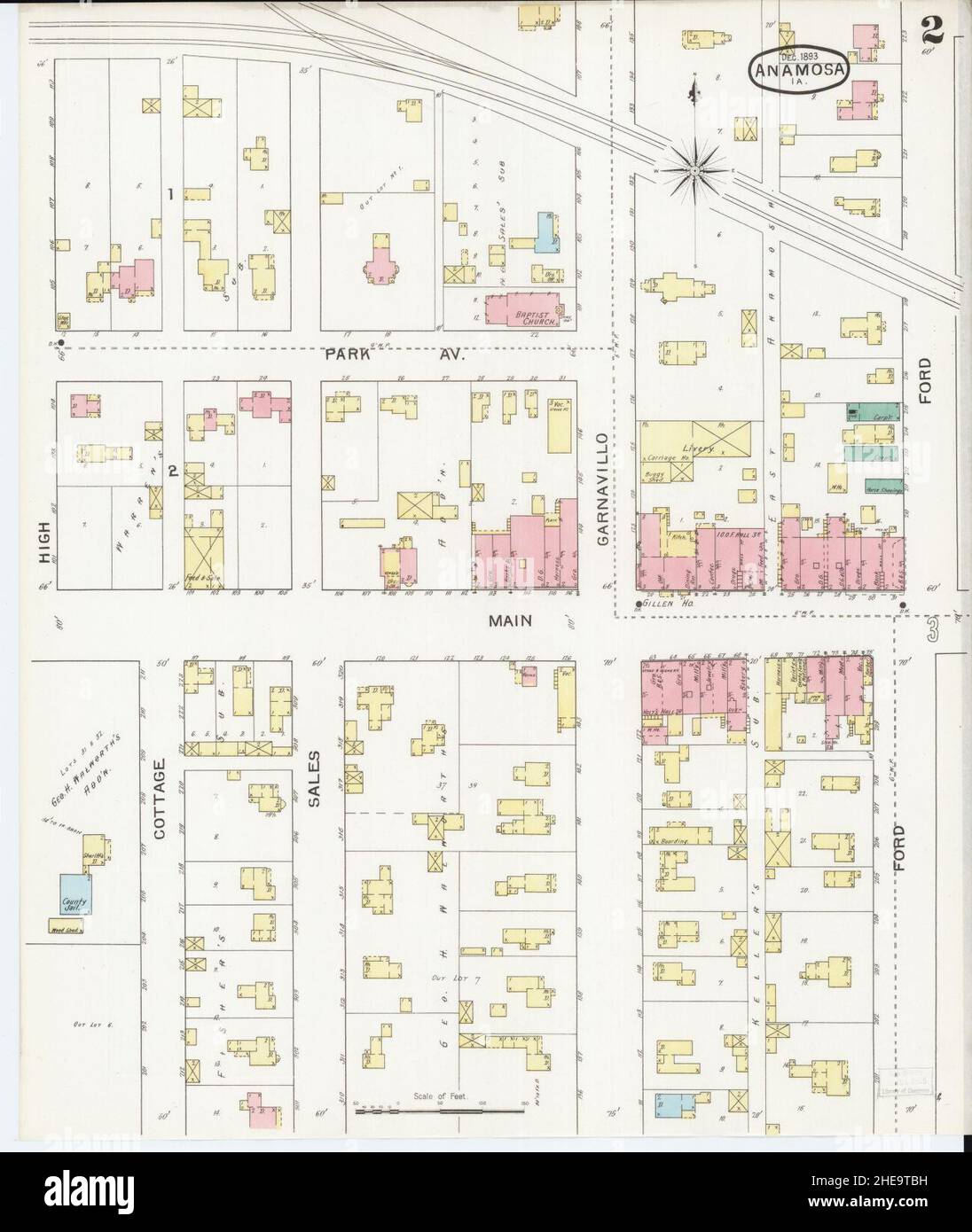 Sanborn Fire Insurance Map from Anamosa, Jones County, Iowa Stock Photo Alamy