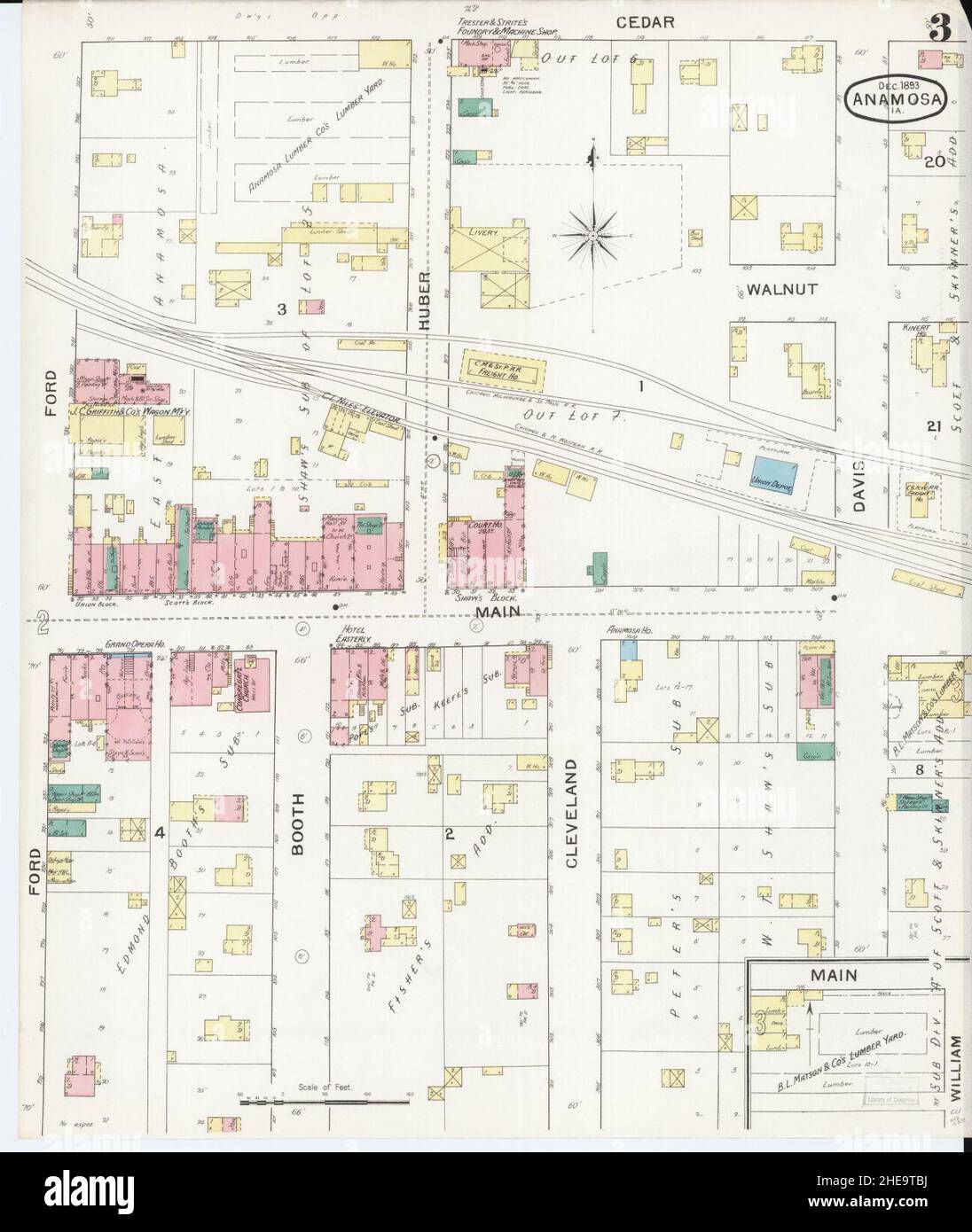 Sanborn Fire Insurance Map from Anamosa, Jones County, Iowa Stock Photo Alamy
