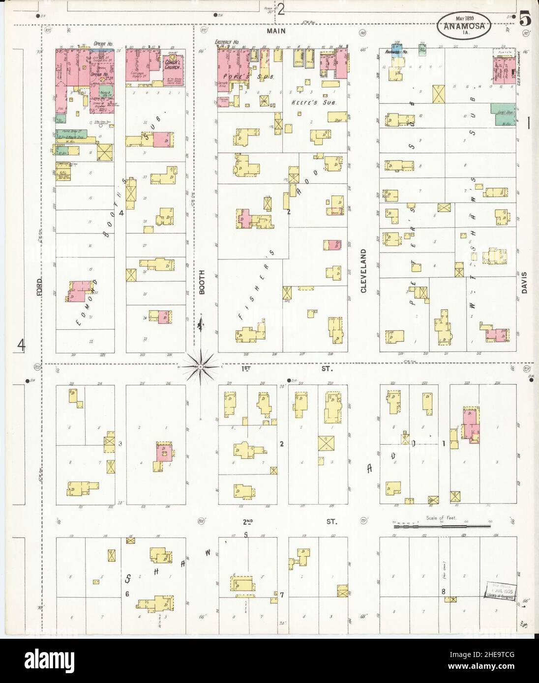 Sanborn Fire Insurance Map from Anamosa, Jones County, Iowa Stock Photo Alamy