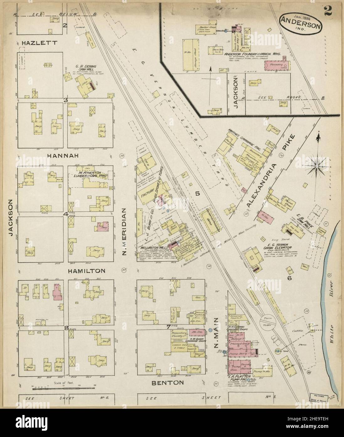 Madison County Indiana Map Sanborn Fire Insurance Map From Anderson, Madison County, Indiana Stock  Photo - Alamy