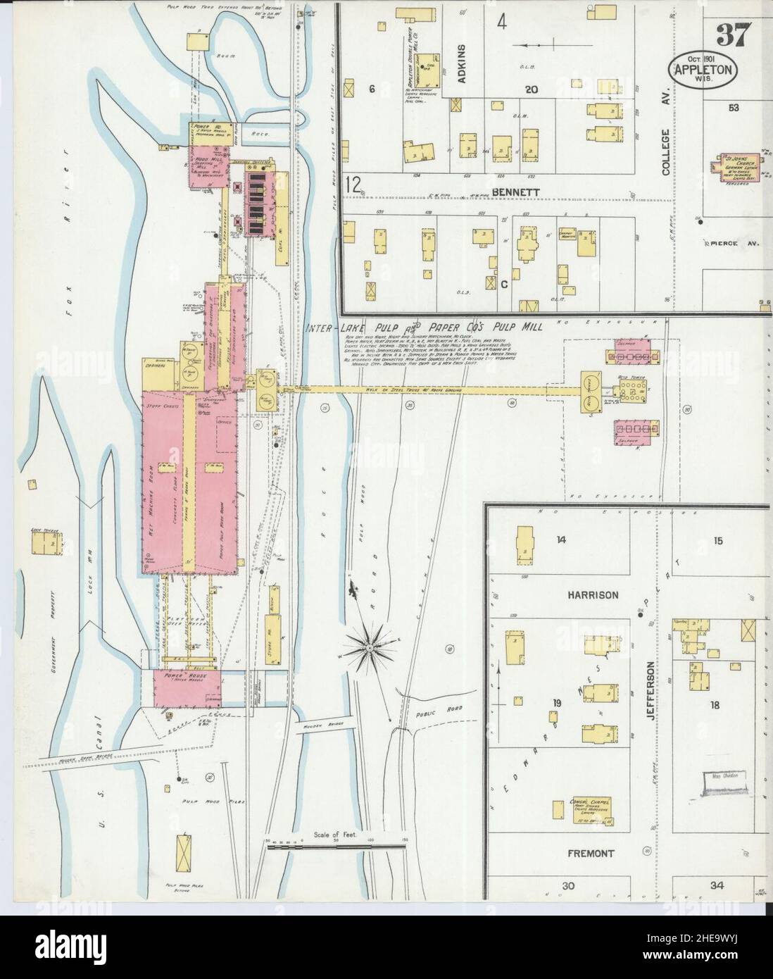 Appleton wisconsin map hi-res stock photography and images - Alamy