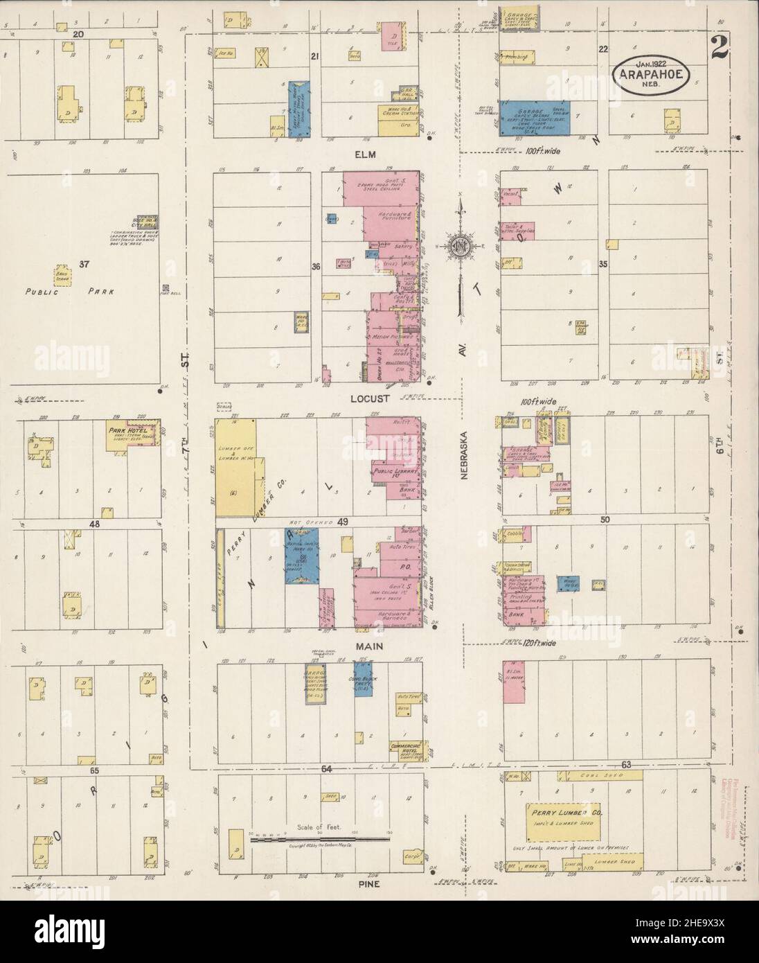 Sanborn Fire Insurance Map from Arapahoe, Furnas County, Nebraska Stock