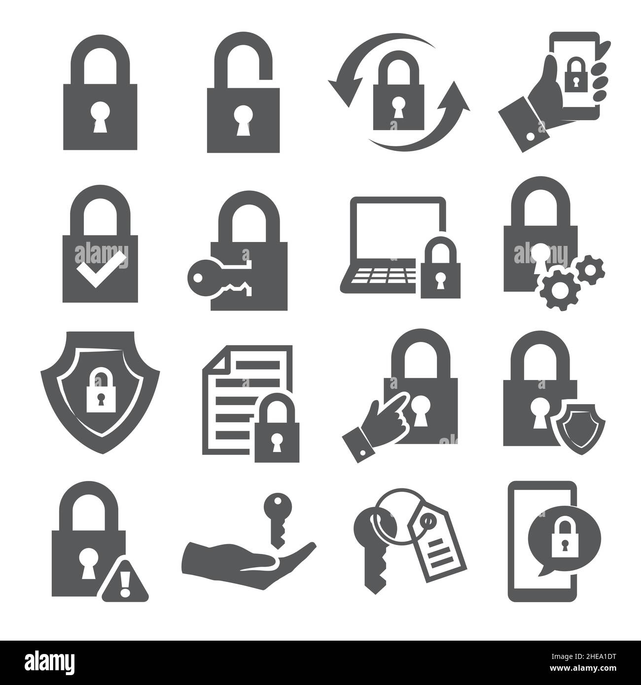 Lock icons set on white background Stock Vector Image & Art Alamy