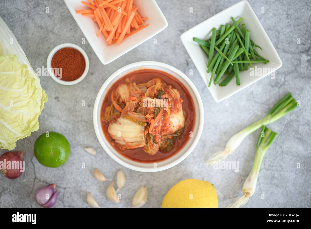 Homemade kimchi and vegetable ingredients Stock Photo Alamy