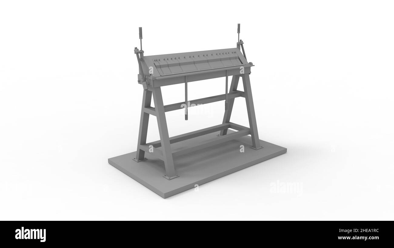 3D rendering of a sheet metal bending machine engineering machine