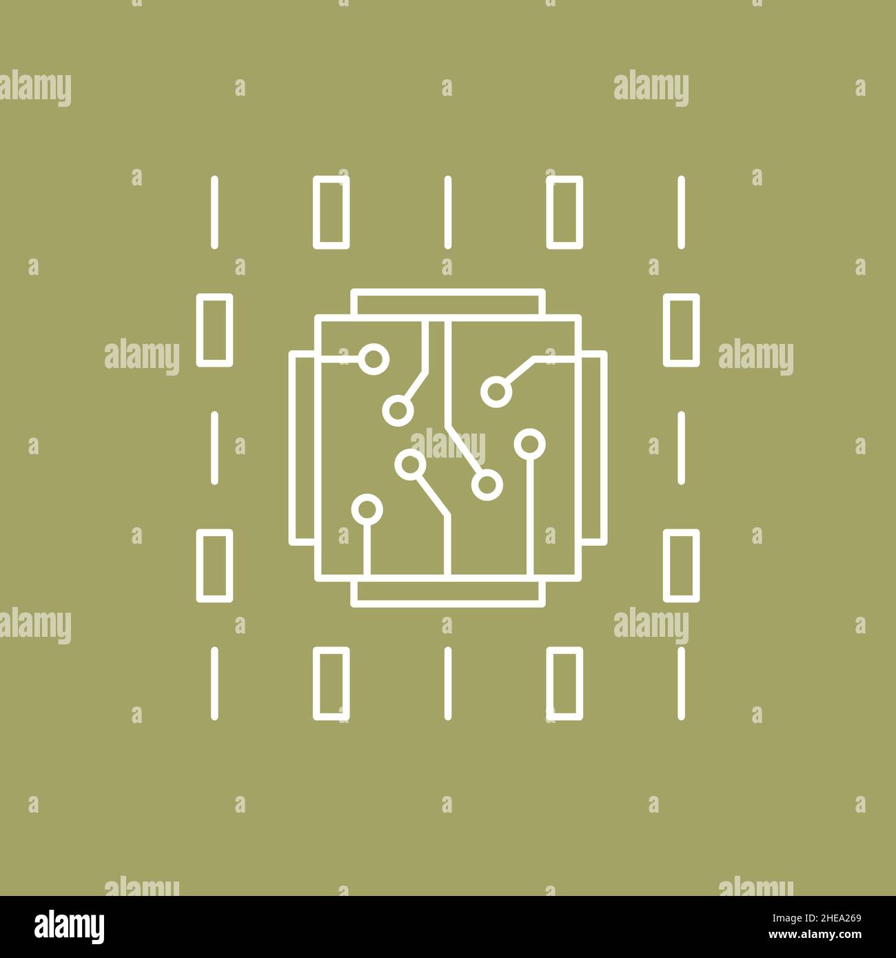 Artificial intelligence and machine learning line icon Stock Vector