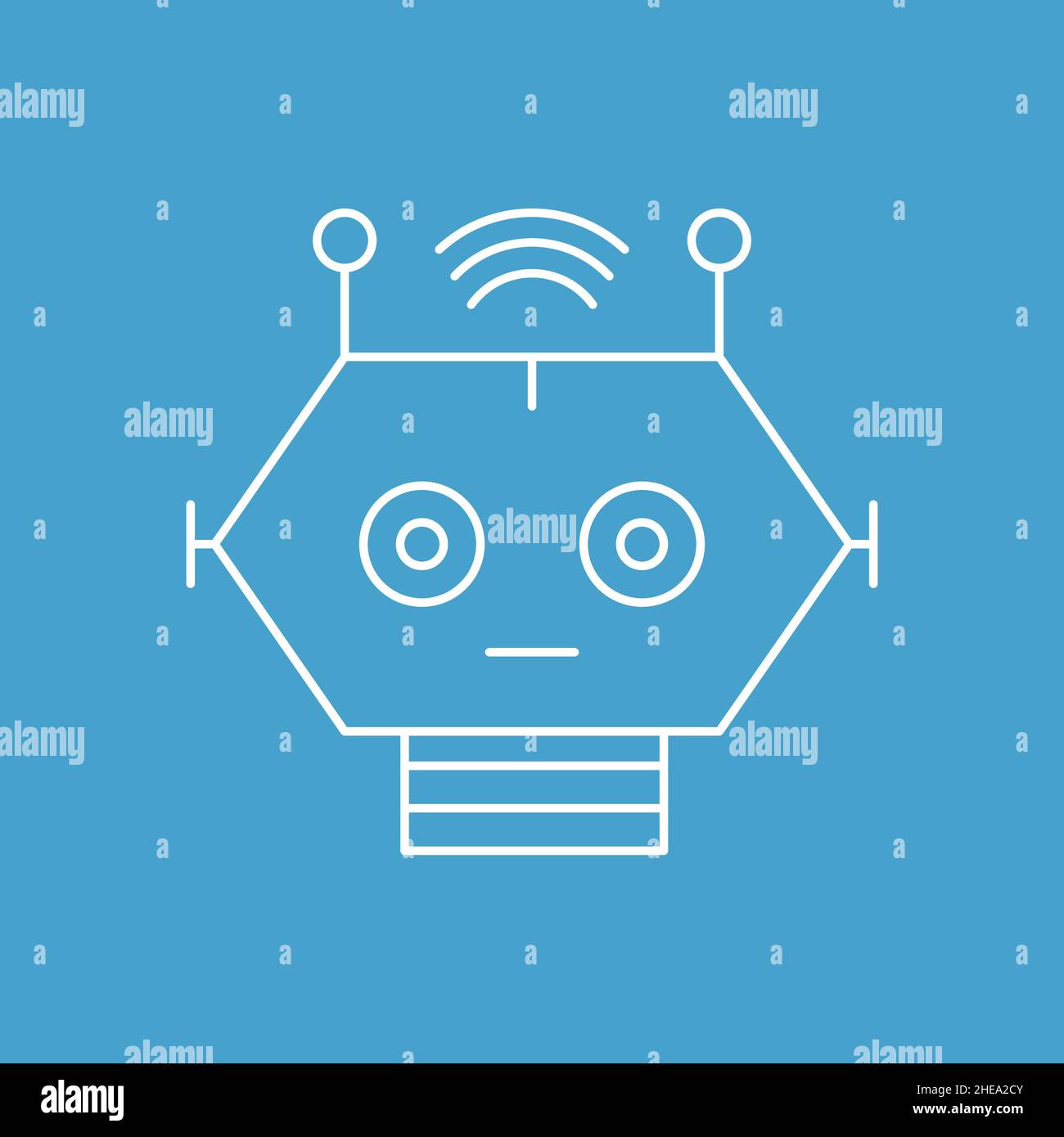 Artificial intelligence and machine learning line icon Stock Vector