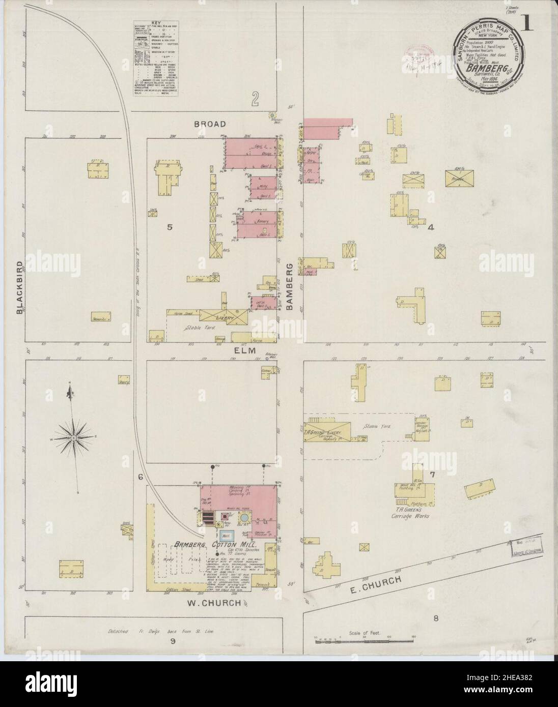 Sanborn Fire Insurance Map from Bamberg, Bamberg County, South Carolina