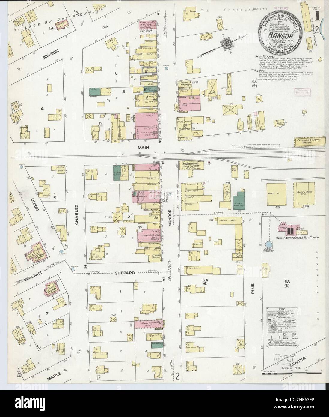 Map of bangor michigan hires stock photography and images Alamy