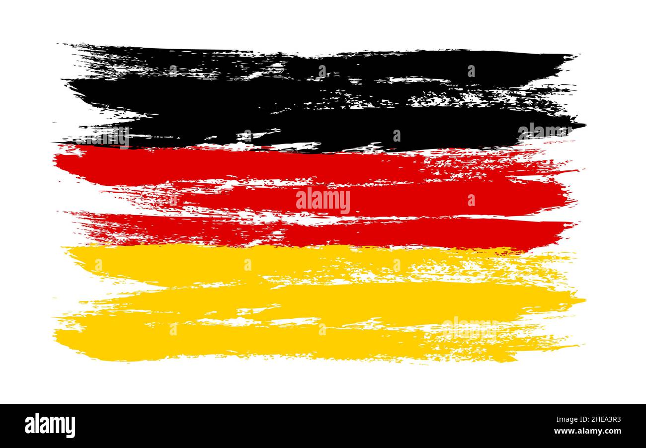 Flag of Germany in grunge style on white background Stock Vector Image ...