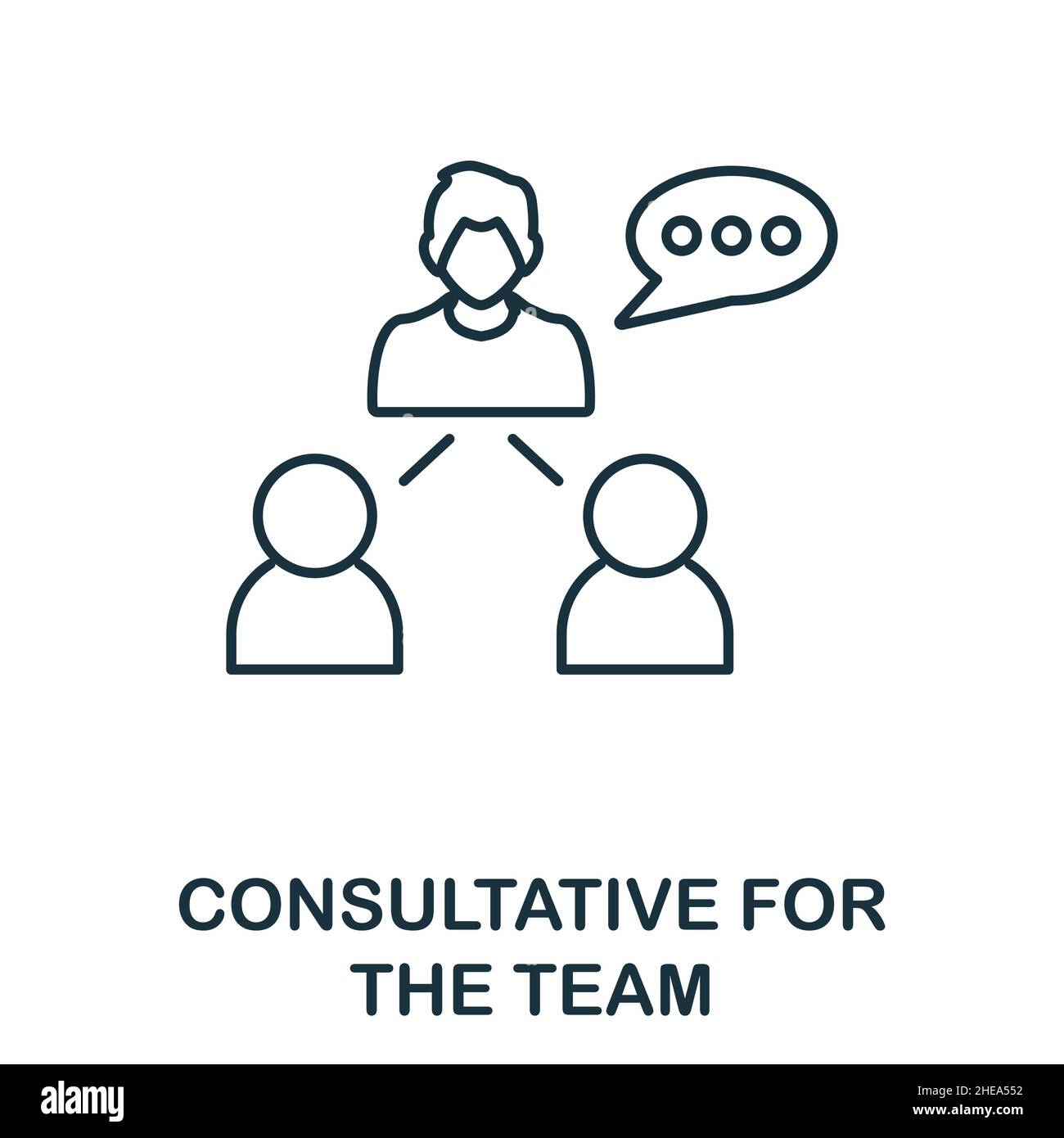 Consultative For The Team icon. Line element from corporate development ...