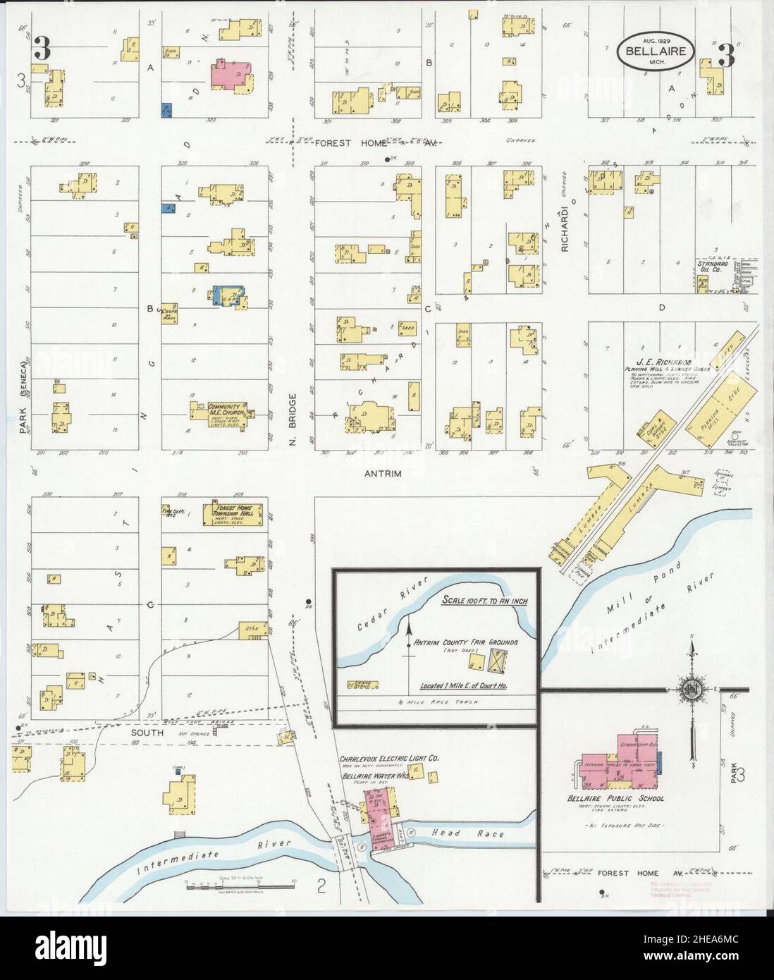Map of bellaire michigan hires stock photography and images Alamy