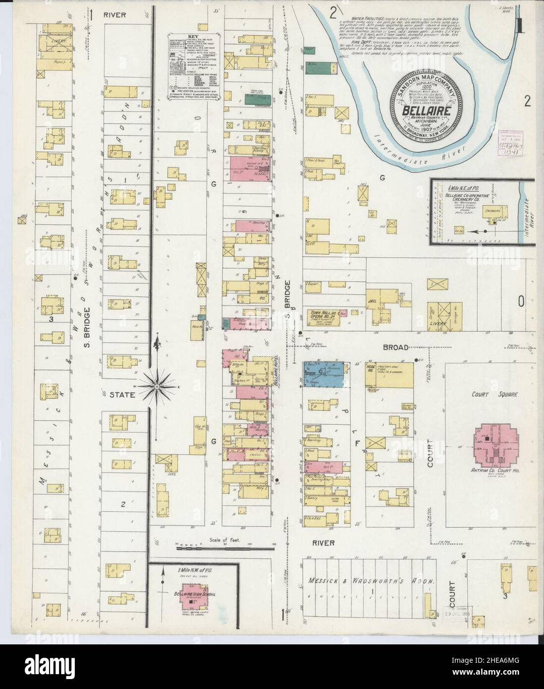 Map of bellaire michigan hires stock photography and images Alamy