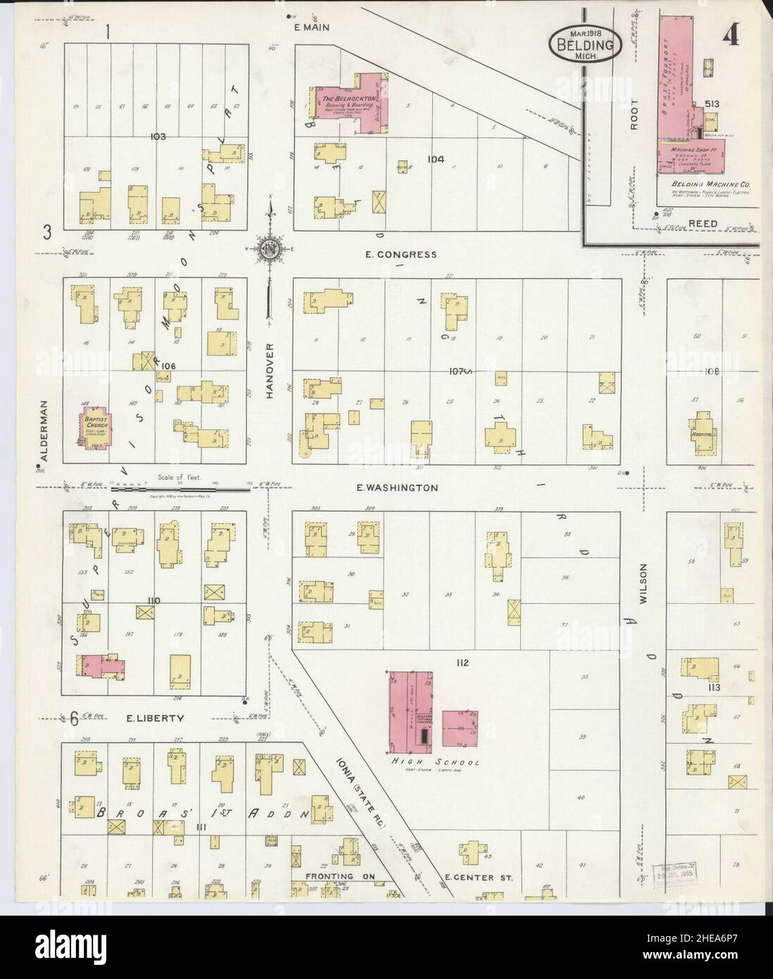 Sanborn Fire Insurance Map from Belding, Montcalm County, Michigan
