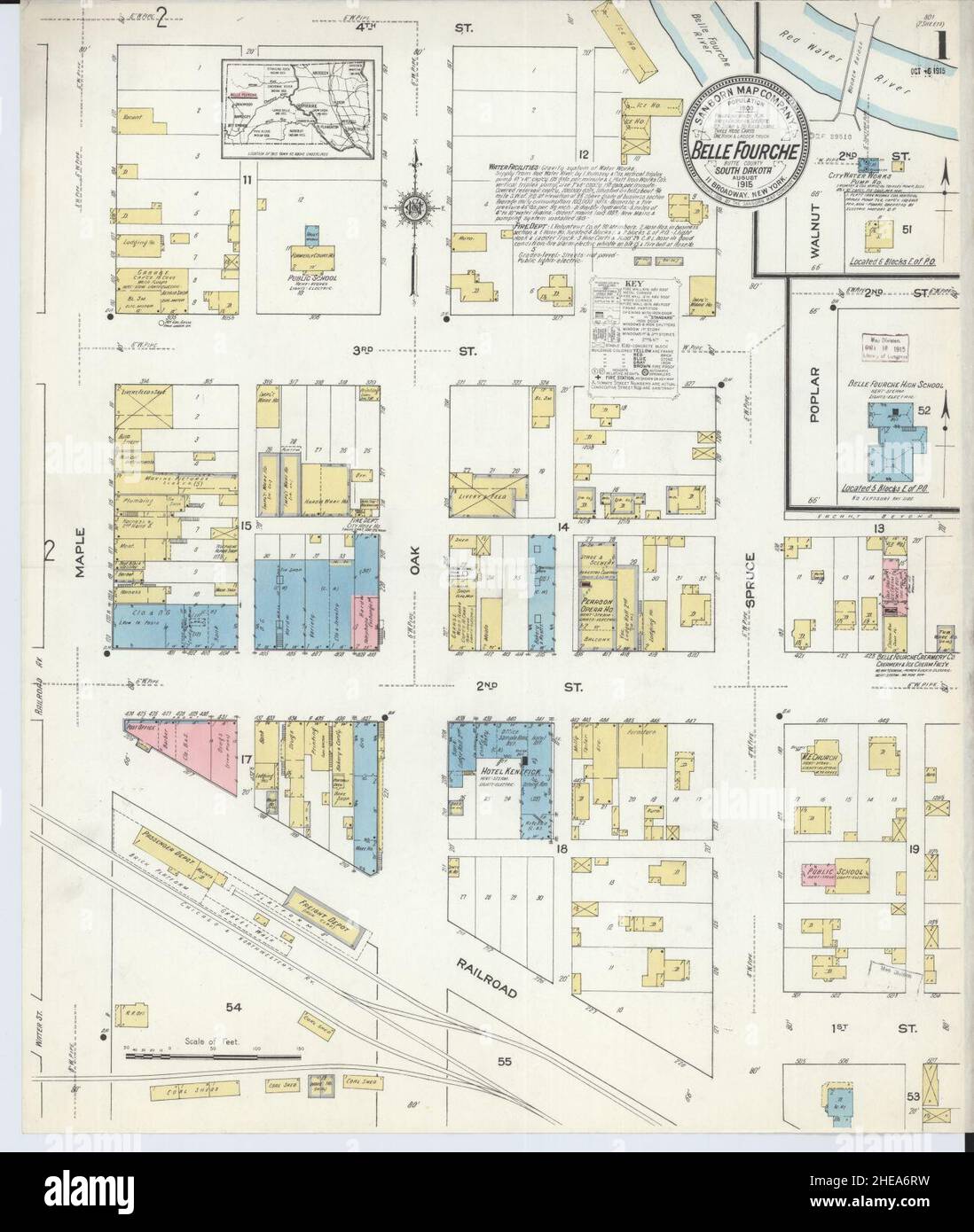 Belle fourche map hires stock photography and images Alamy