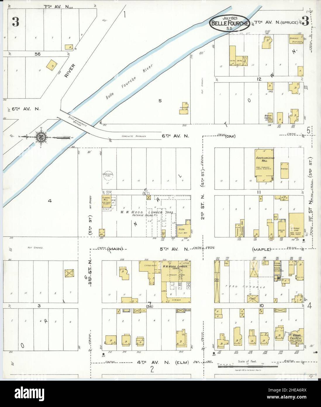 Sanborn Fire Insurance Map from Belle Fourche, Butte County, South Dakota Stock Photo Alamy