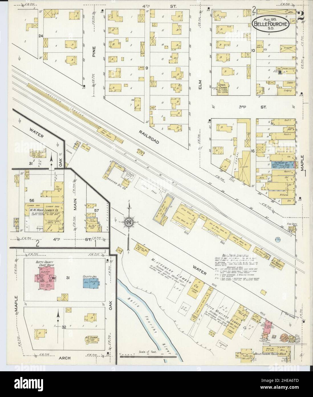 Sanborn Fire Insurance Map from Belle Fourche, Butte County, South Dakota Stock Photo Alamy