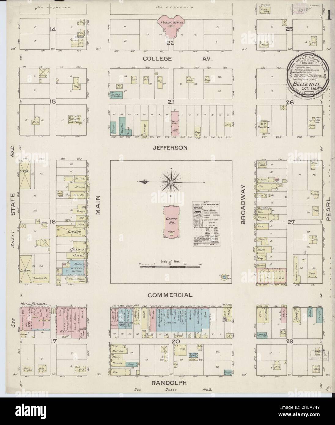 Belleville kansas map hires stock photography and images Alamy