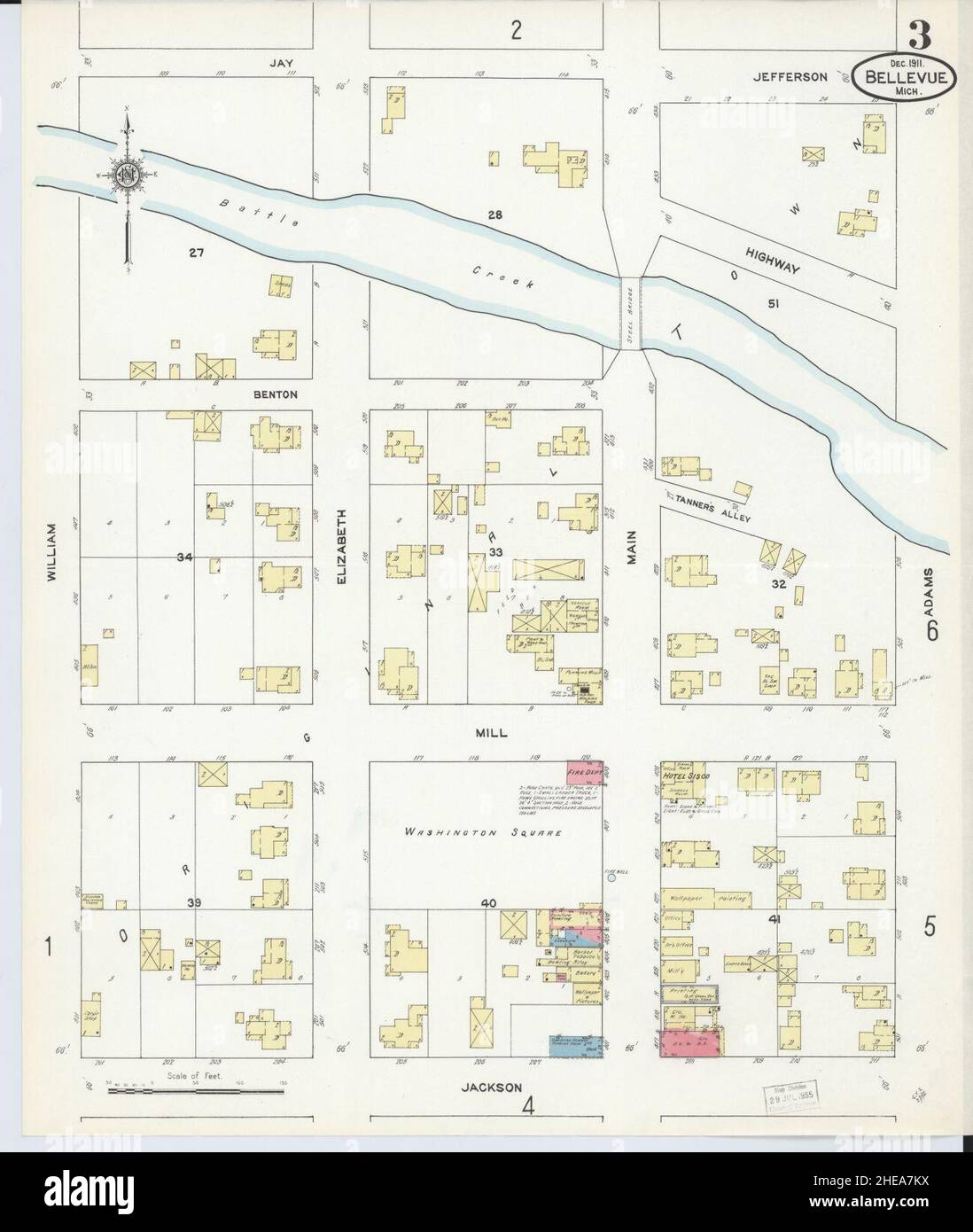 Bellevue michigan map hires stock photography and images Alamy