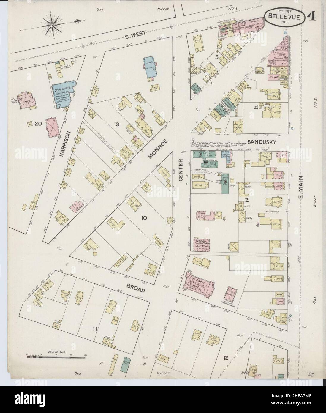 Bellevue ohio map hires stock photography and images Alamy