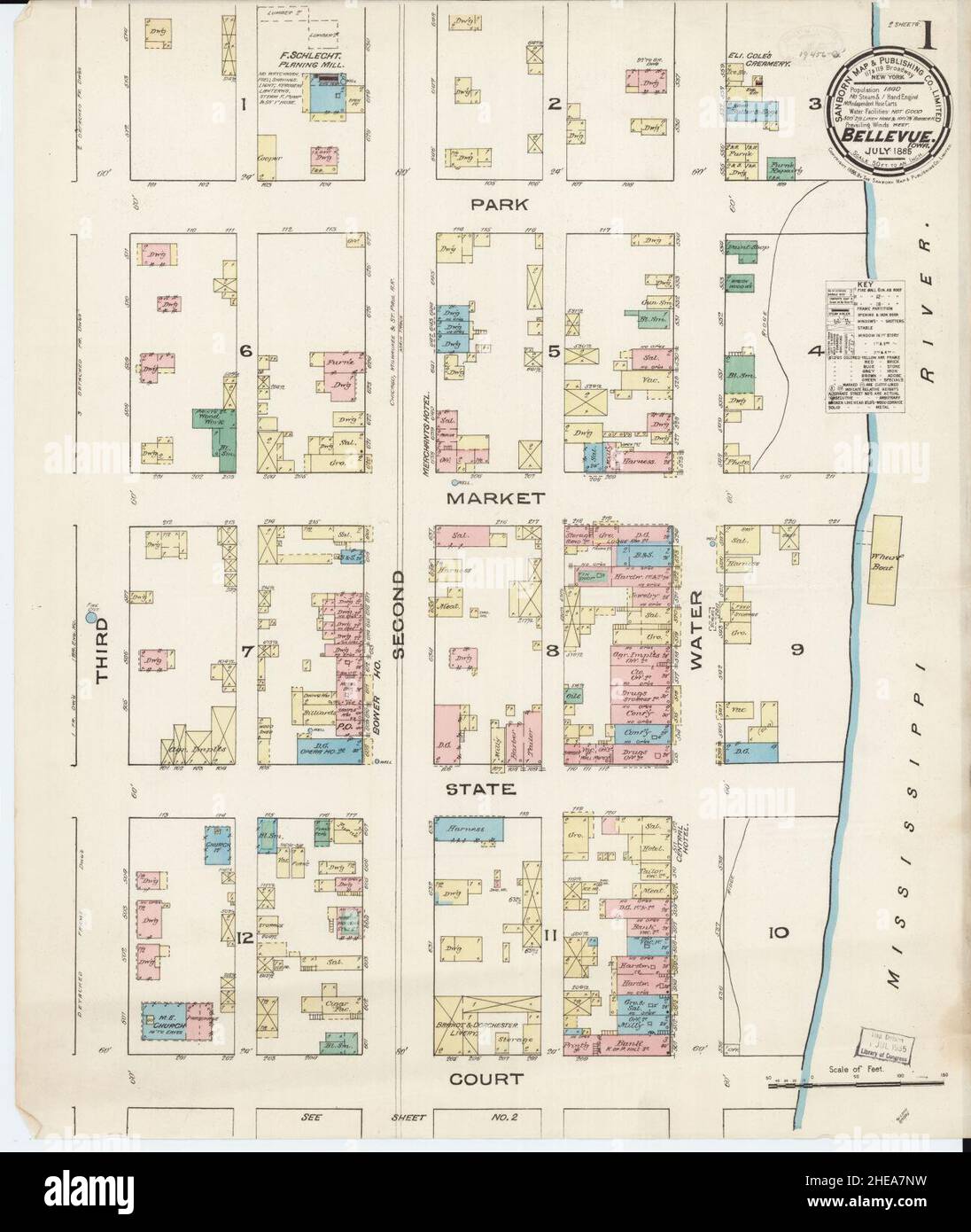 Sanborn Fire Insurance Map from Bellevue, Jackson County