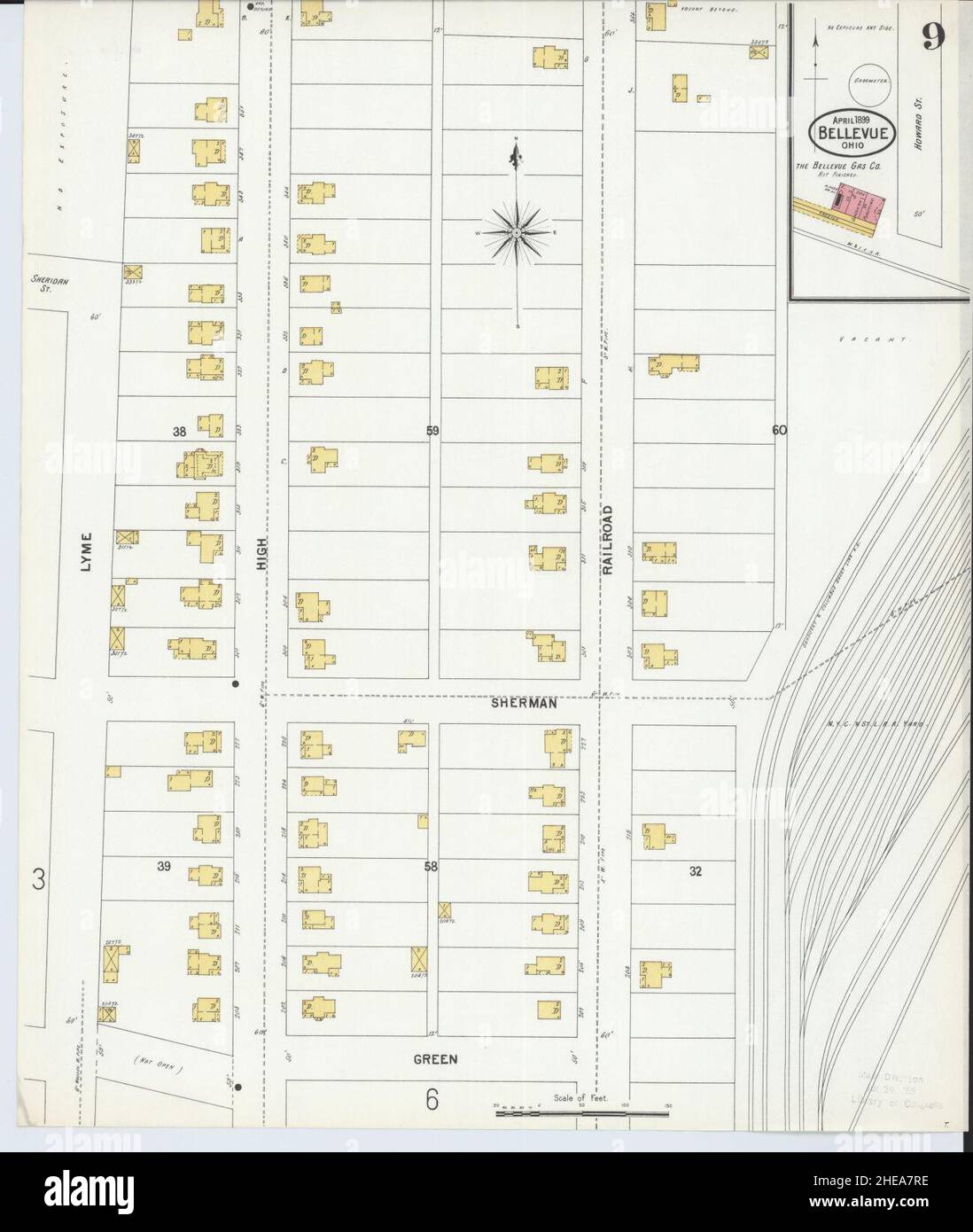 Bellevue ohio map hires stock photography and images Alamy