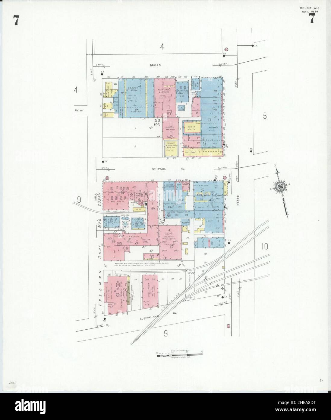 Sanborn Fire Insurance Map from Beloit, Rock County, Wisconsin. Stock Photo