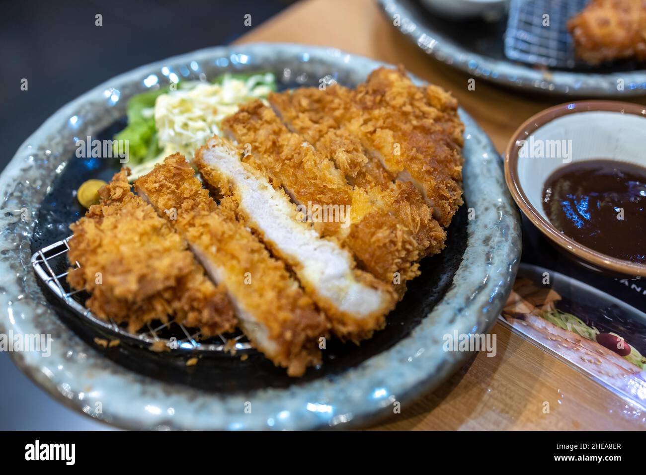 Popular Japanese pork dish Tonkatsu Stock Photo Alamy