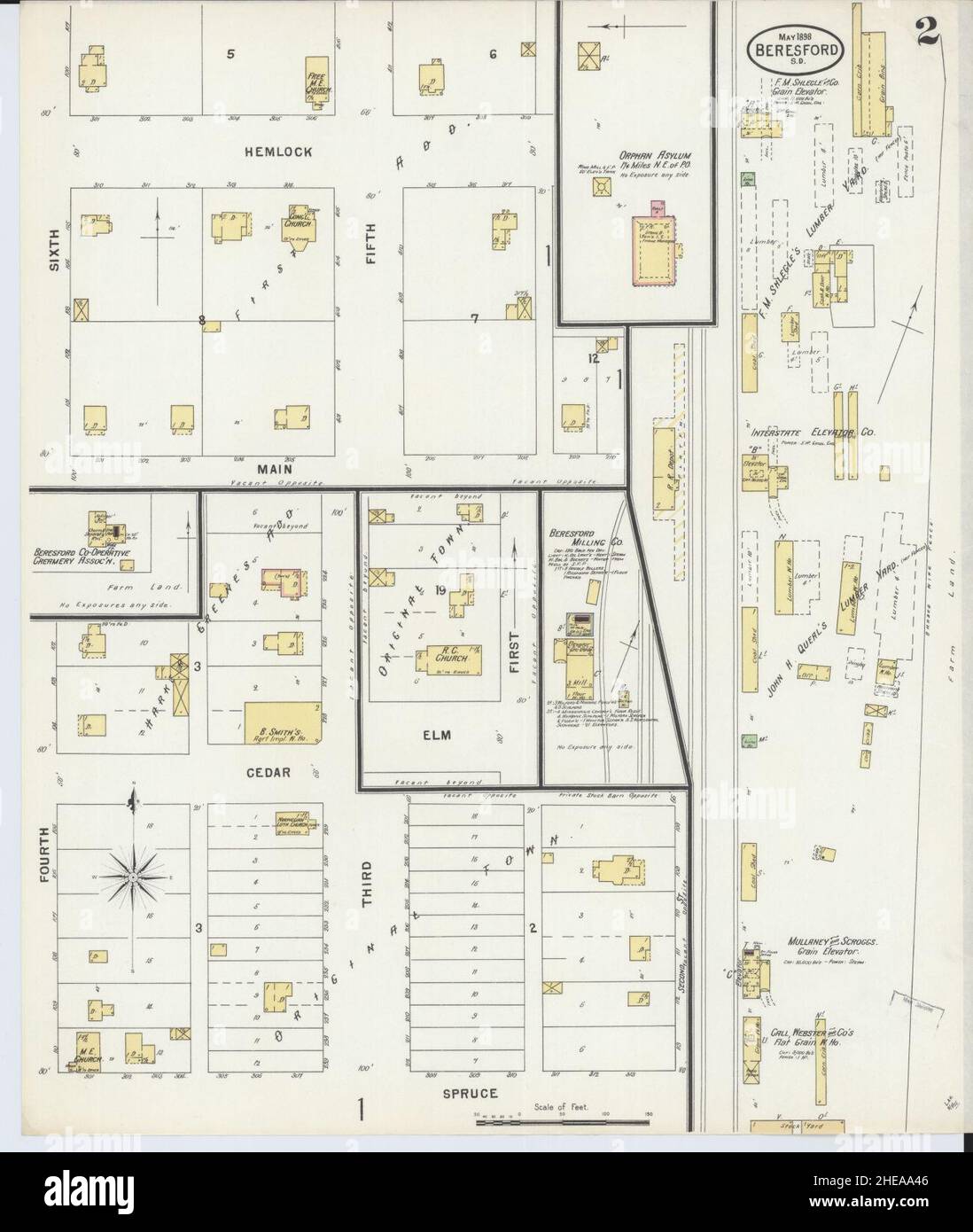 Sanborn Fire Insurance Map from Beresford, Union And Lincoln Counties, South Dakota Stock Photo