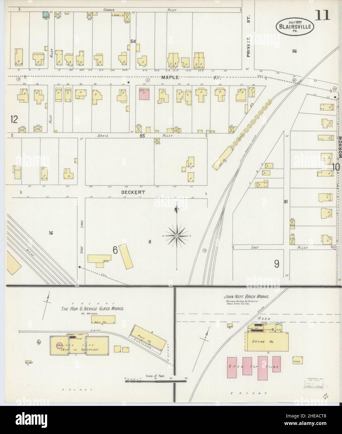 Sanborn Fire Insurance Map from Blairsville, Indiana County, Pennsylvania. Stock Photo