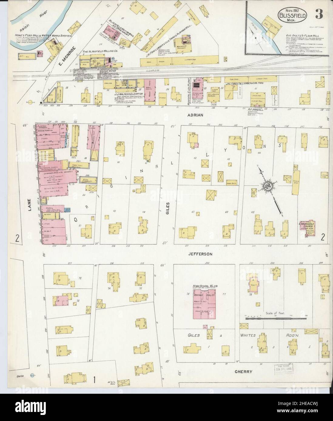 Map of blissfield michigan hires stock photography and images Alamy
