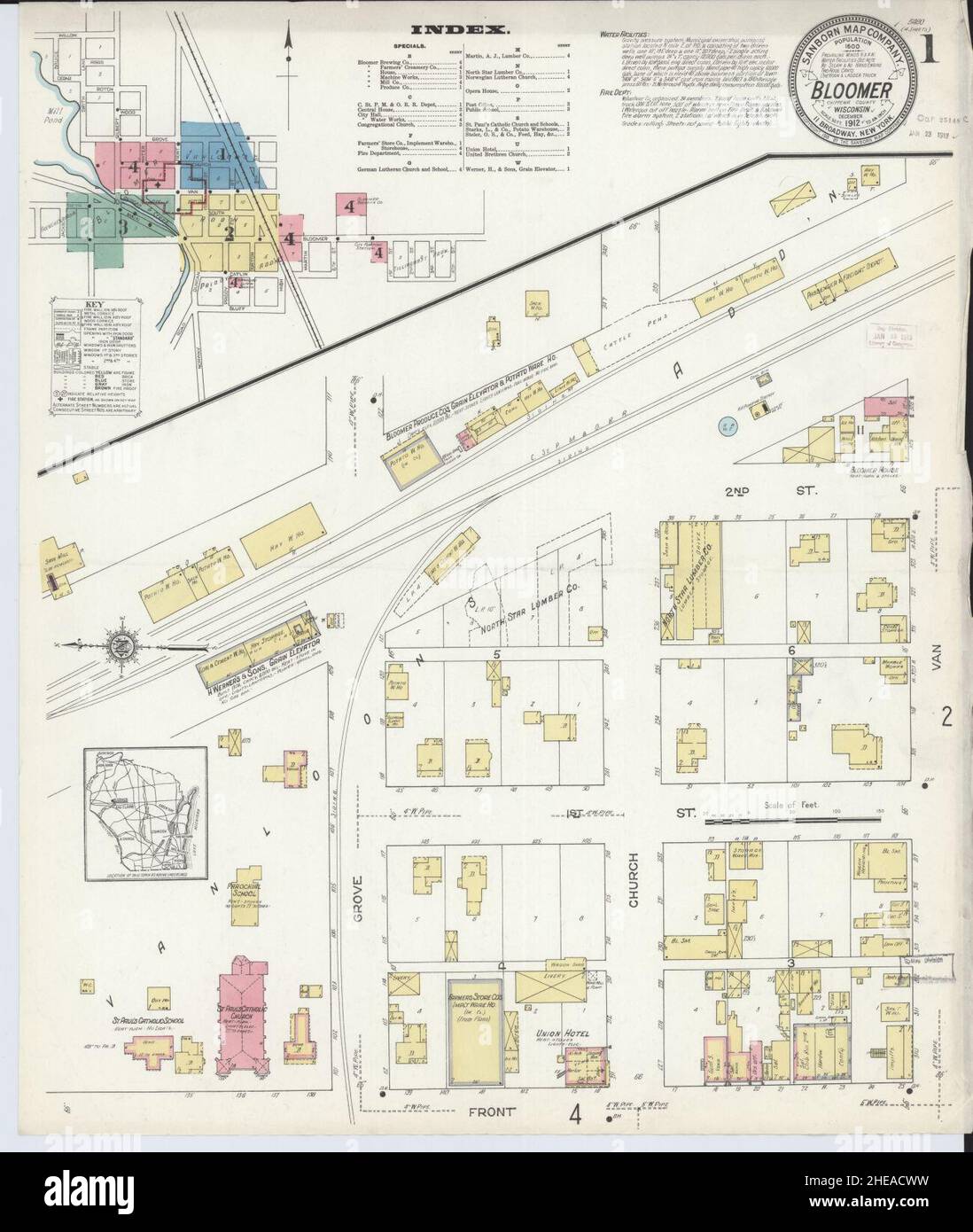 Bloomer wisconsin map hires stock photography and images Alamy