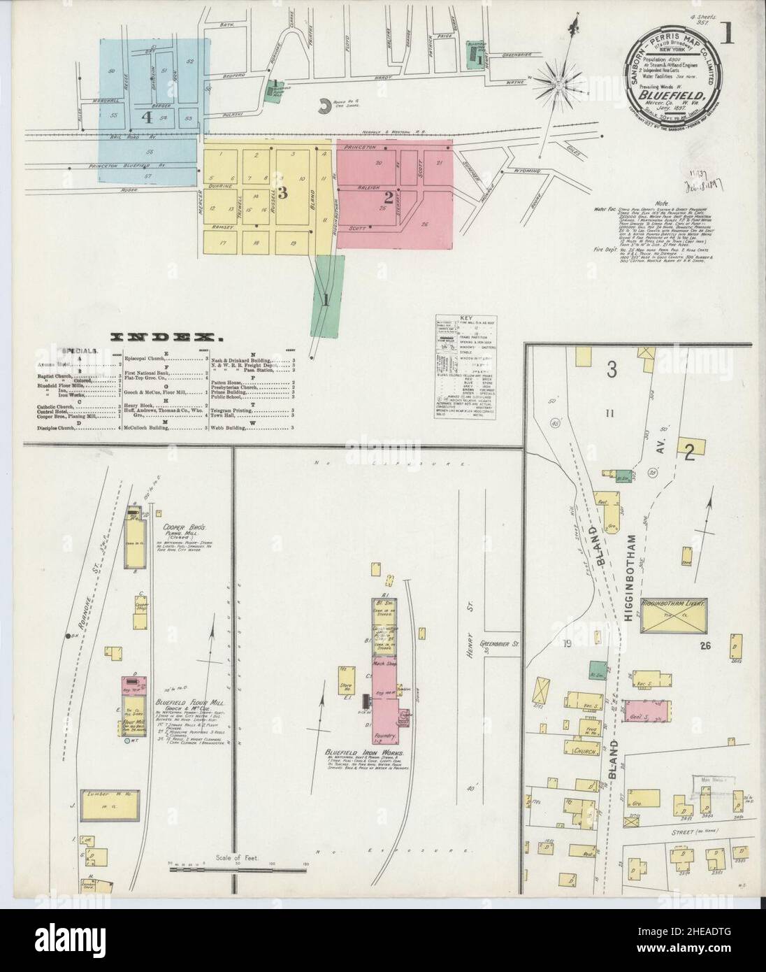 Sanborn Fire Insurance Map from Bluefield, Mercer County, West Virginia