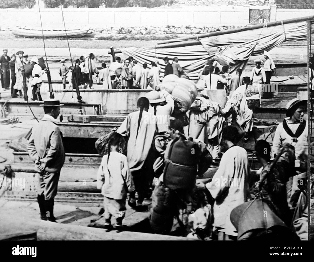 Refugees from the Boxer Uprising, Tianjin, China Stock Photo