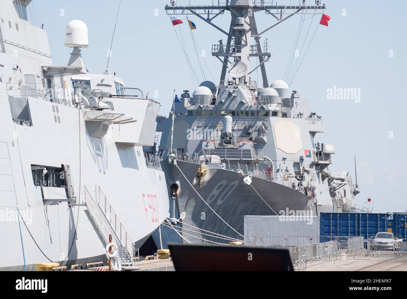 US Navy Arleigh Burke-class destroyer USS Roosevelt DDG 80 in port of Gdynia, Poland. June 5th 2021 © Wojciech Strozyk / Alamy Stock Photo Stock Photo