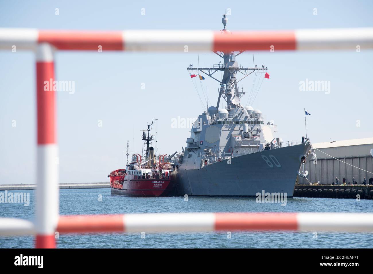 US Navy Arleigh Burke-class destroyer USS Roosevelt DDG 80 in port of Gdynia, Poland. June 5th 2021 © Wojciech Strozyk / Alamy Stock Photo Stock Photo