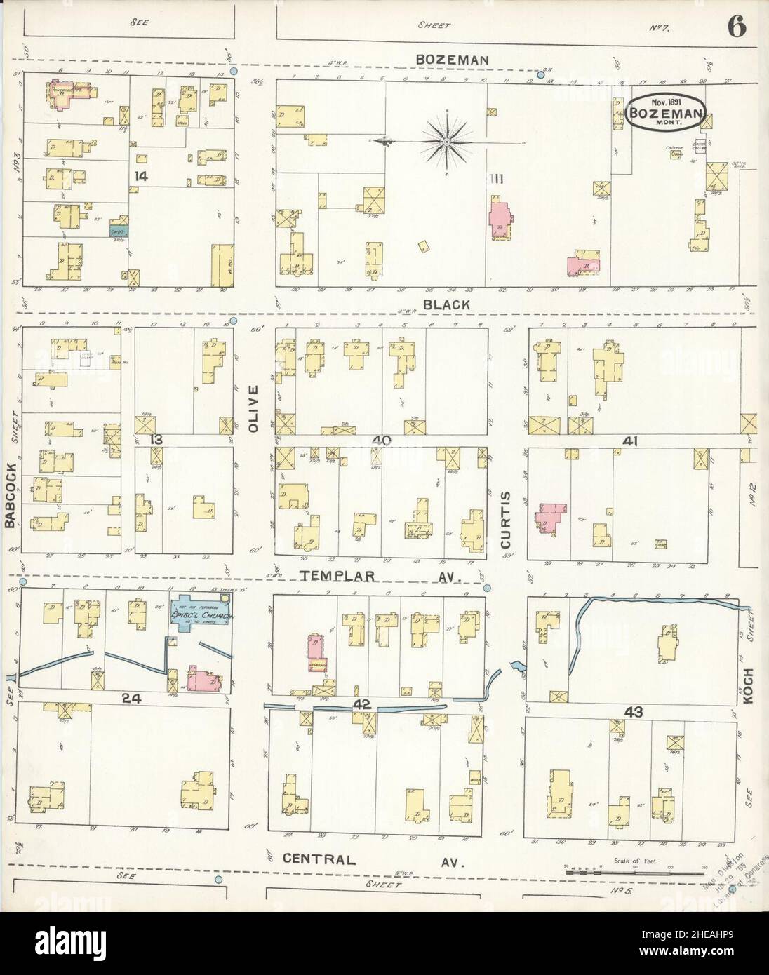 Map of bozeman montana hi res stock - Sanborn Fire Insurance Map From Bozeman Gallatin County Montana 2HEAHP9
