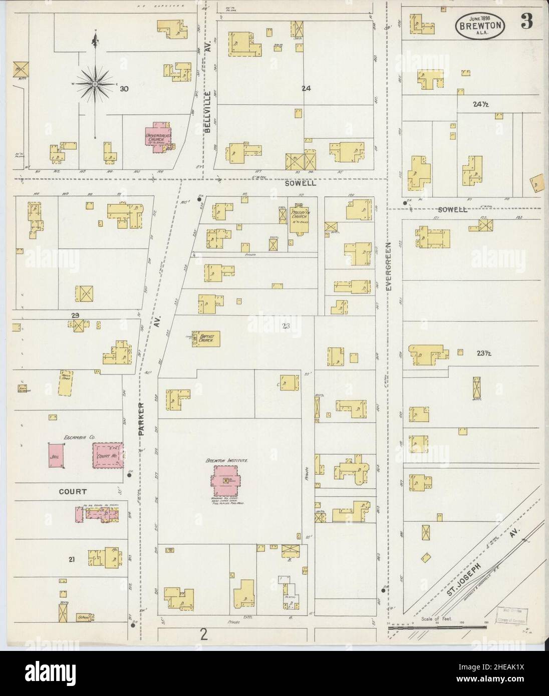 Sanborn Fire Insurance Map From Brewton Escambia County Alabama Stock sanborn-fire-insurance-map-from-brewton-escambia-county-alabama-stock