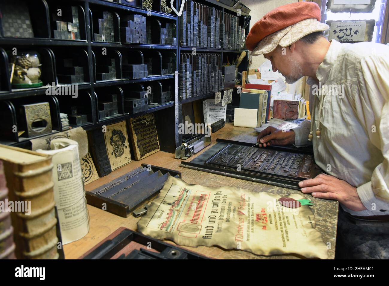 07 January 2022, Saxony-Anhalt, Wittenberg Lutherstadt: In his historic ...