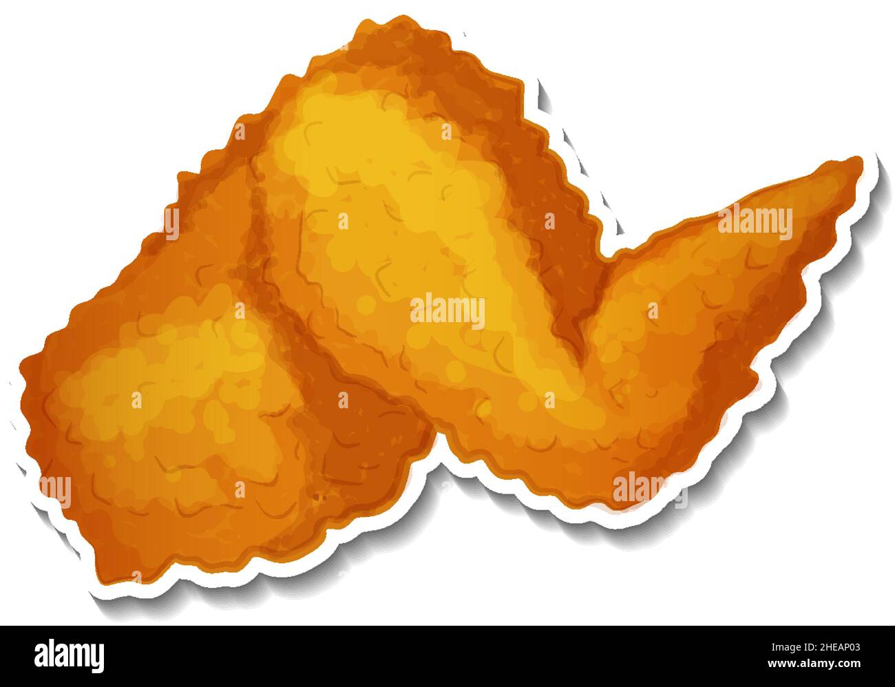 Fried chicken wings in cartoon style illustration Stock Vector Image & Art  - Alamy