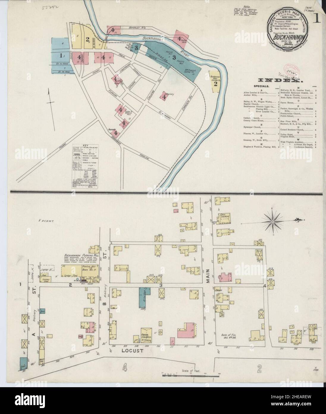 Sanborn Fire Insurance Map from Buckhannon, Upshur County, West Virginia Stock Photo Alamy