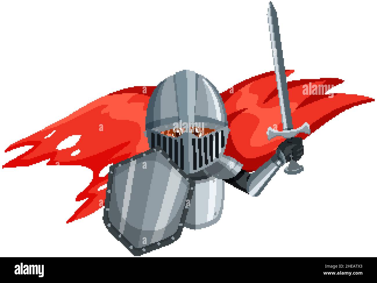 Knight in armor costume holding a sword illustration Stock Vector Image ...